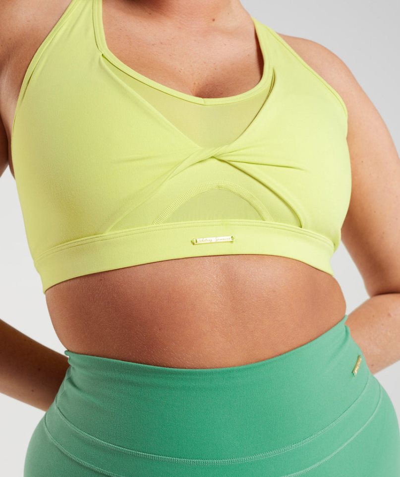 Women's Gymshark Whitney Mesh Sports Bra Yellow | CA N05871